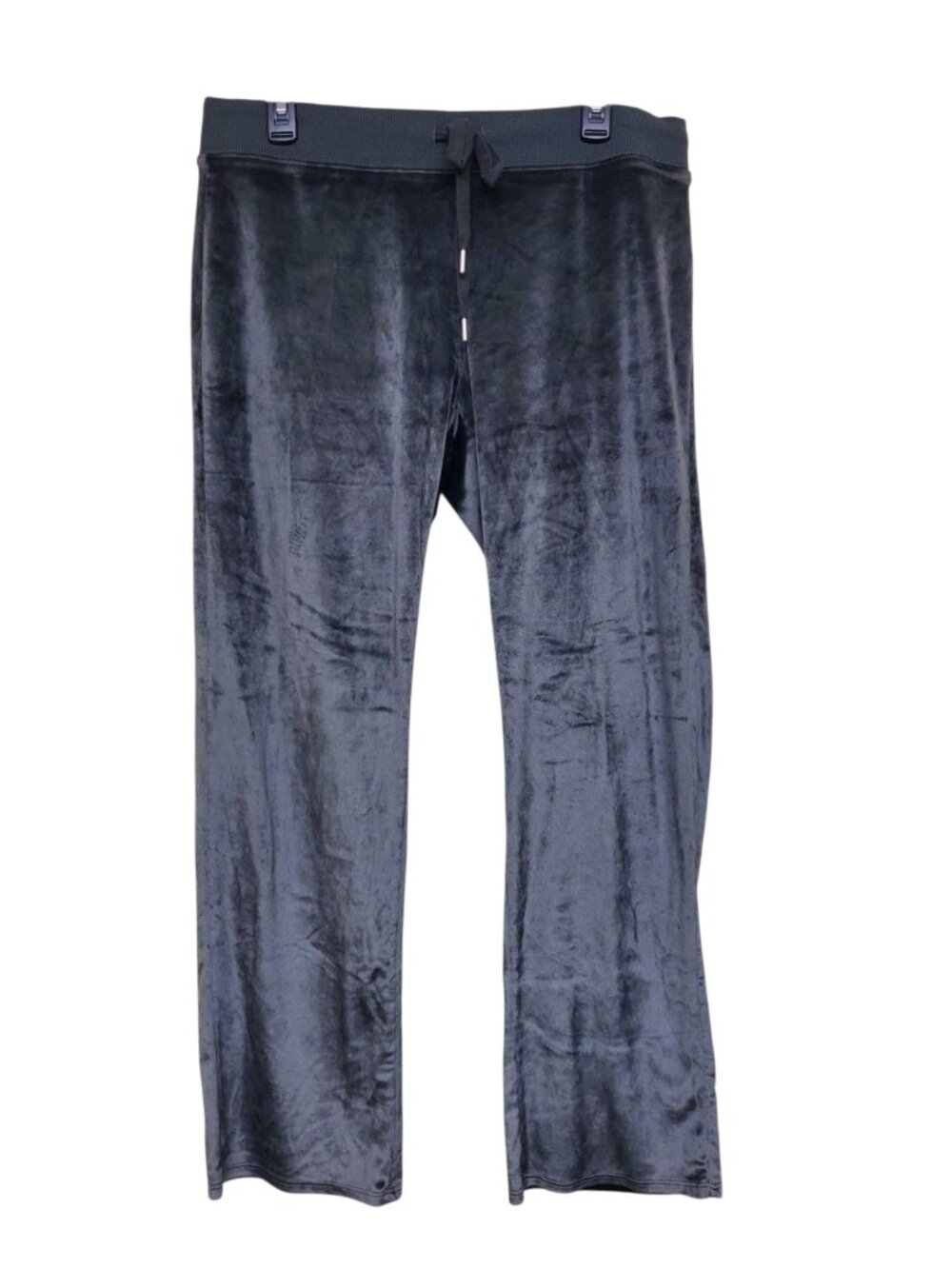 Aerie Women's Gray Velvet Velour Drawstring Waist Casual Lounge Pants Size L